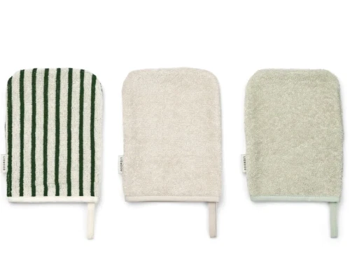 Liewood garden green creme de la creme multi mix vaskeklude Sylvester (3-pack)